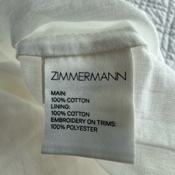 NWT Zimmermann Size 0 Ivory Cotton Lace Dress with Tie Waist - Picture 10 of 16